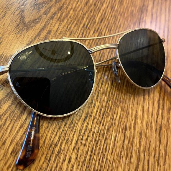 RAY-BAN B&L BAUSCH & LOMB W1754 RETRO ROUND GOLD FRAME LENS AVIATOR SUNGLASSES main image 6